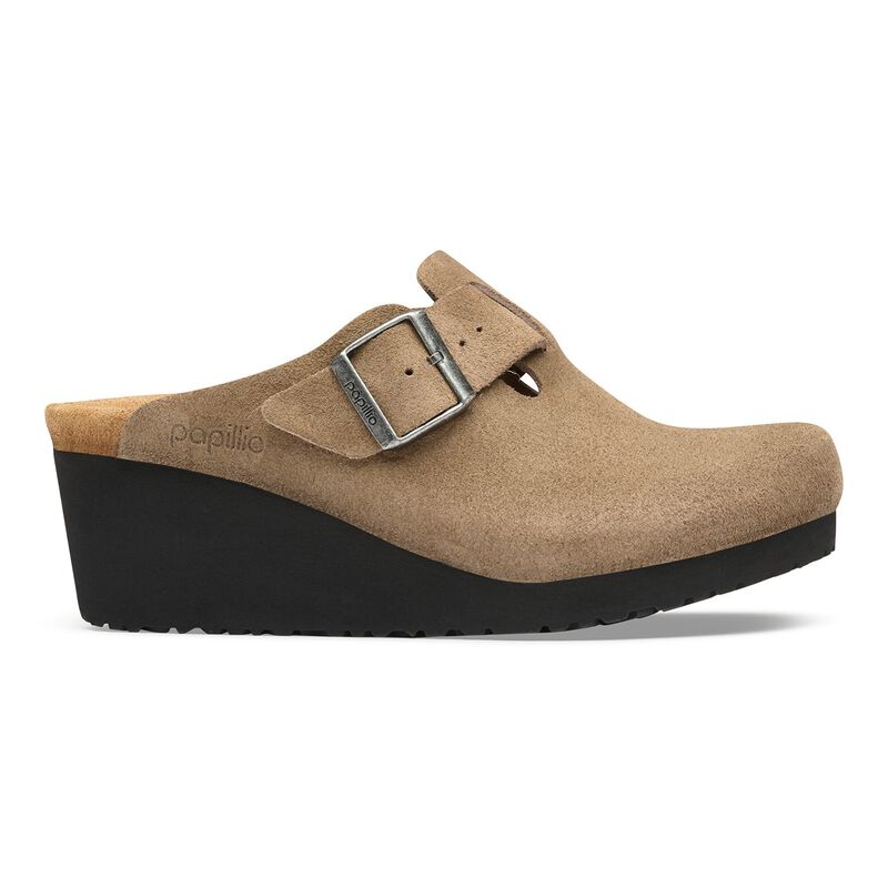BIRKENSTOCK Fanny Suede Leather Gray Taupe/ Black Classic Fit detail