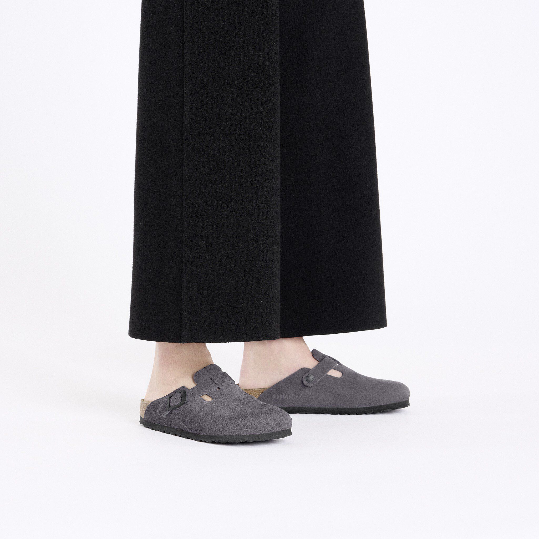 Boston Suede Leather in Color Velvet Grey | BIRKENSTOCK US