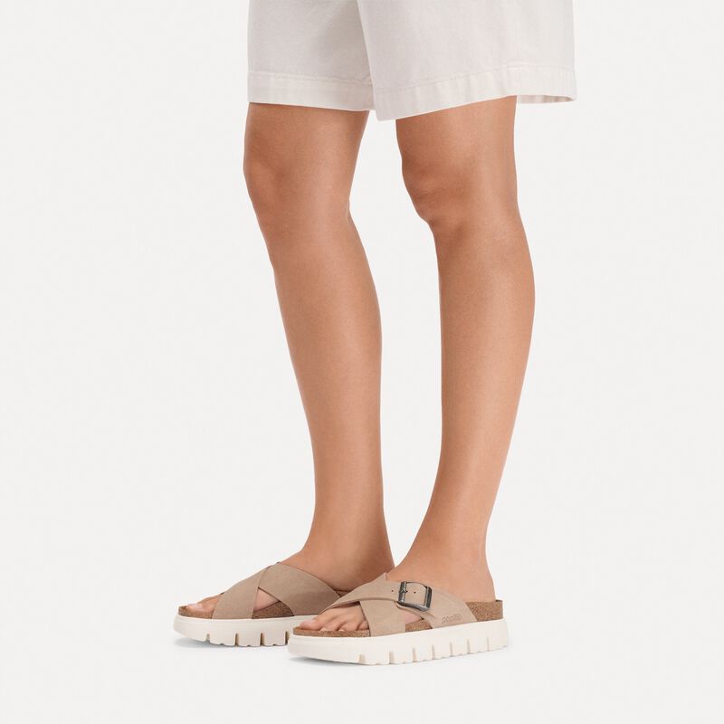 BIRKENSTOCK Siena Chunky Suede Leather Warm Sand Walk Edit detail