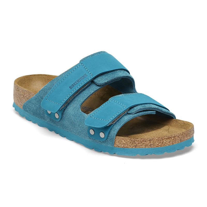BIRKENSTOCK Uji Nubuck Leather/Suede Deep Turquoise Soft Sole detail