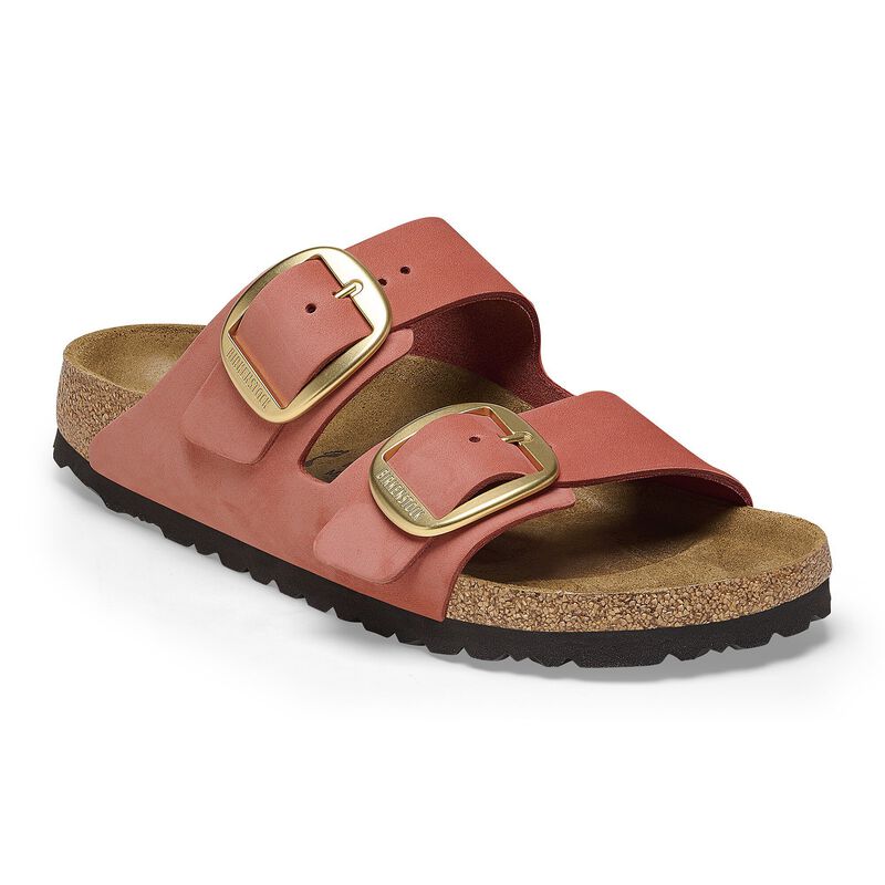BIRKENSTOCK Arizona Big Buckle Nubuck Leather Soft Pink Soft Sole detail