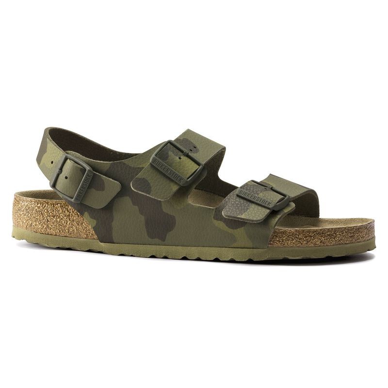 BIRKENSTOCK Milano Soft Footbed Birko-Flor Desert Soil Camouflage Green Contour Sole detail