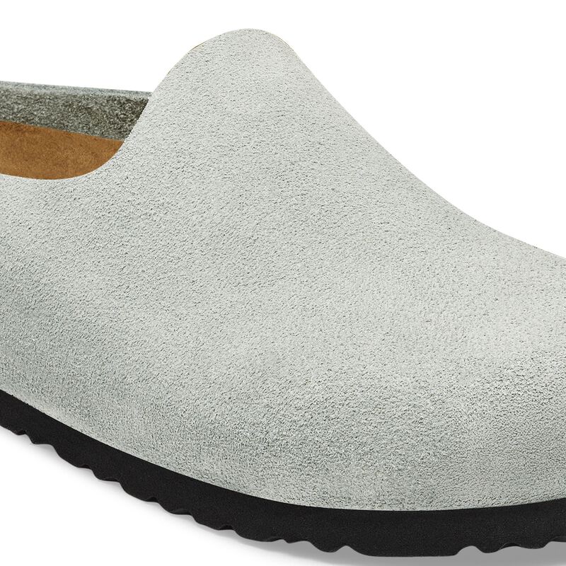 BIRKENSTOCK Amsterdam Wrapped Suede Leather Pure Sage Lounge Fit detail