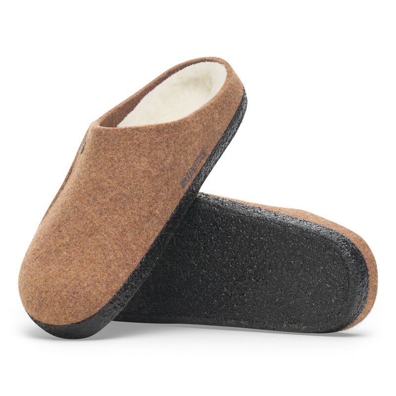 BIRKENSTOCK Zermatt Shearling Felt Toffee Melange Trail Easy detail