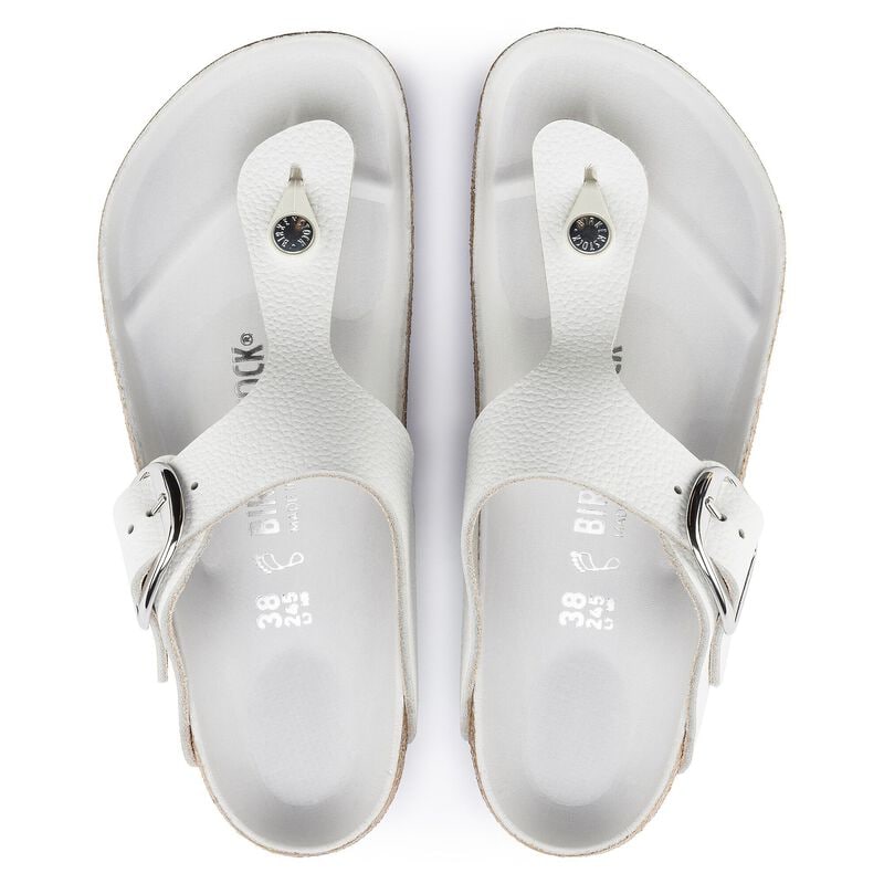 BIRKENSTOCK Gizeh Big Buckle Natural Leather White Trail Easy detail