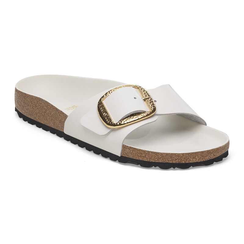 BIRKENSTOCK Madrid Hammered Big Buckle Natural Leather Patent Zinfandel High Shine Trail Easy detail