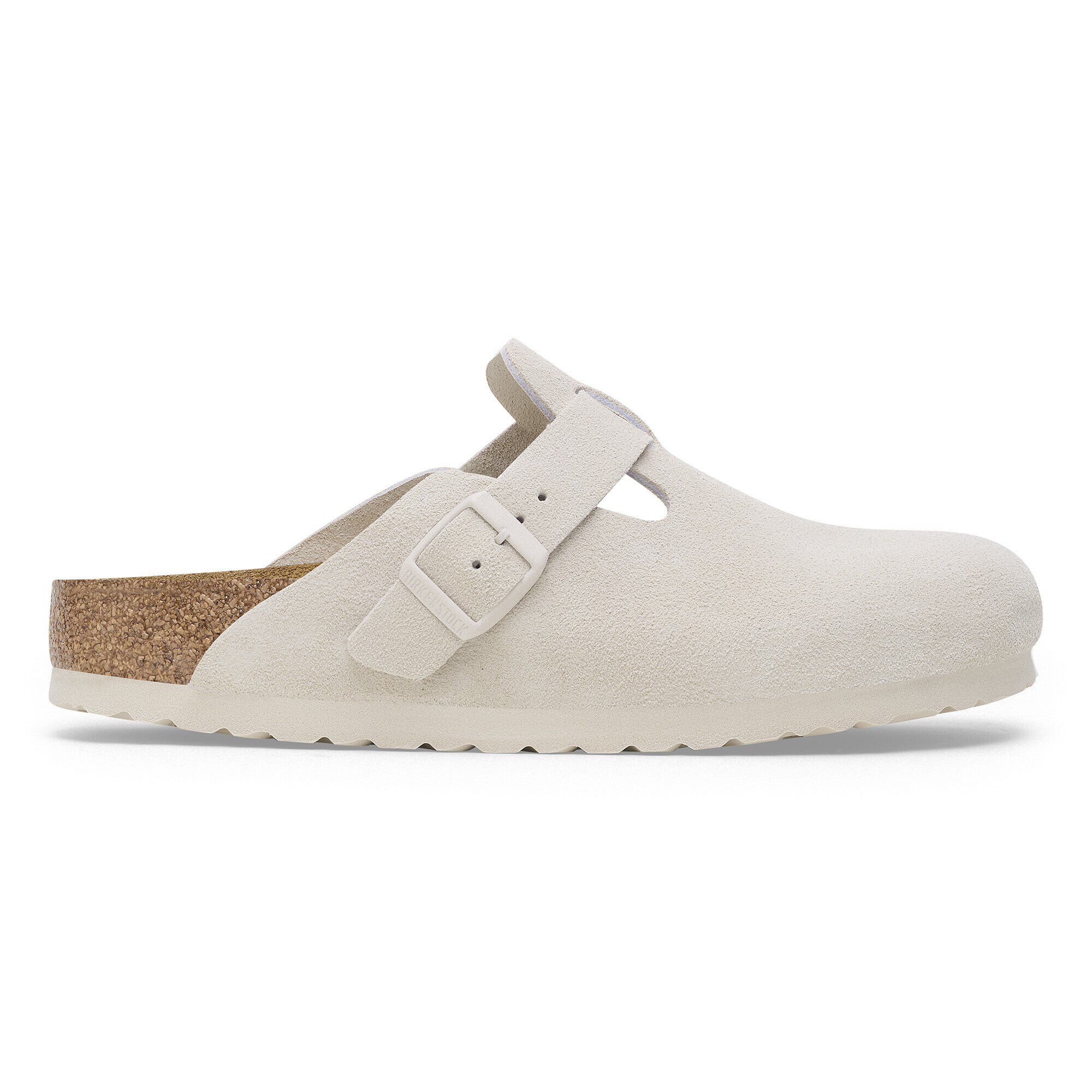 ★美品★ BIRKENSTOCK Boston アンティークホワイト レギュラー Boston Soft Footbed Suede Leather in Color Antique White