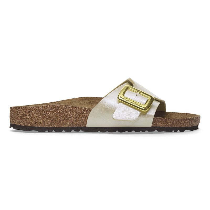 BIRKENSTOCK Catalina Cushion Buckle Birko-Flor Graceful Pearl White Lounge Fit detail