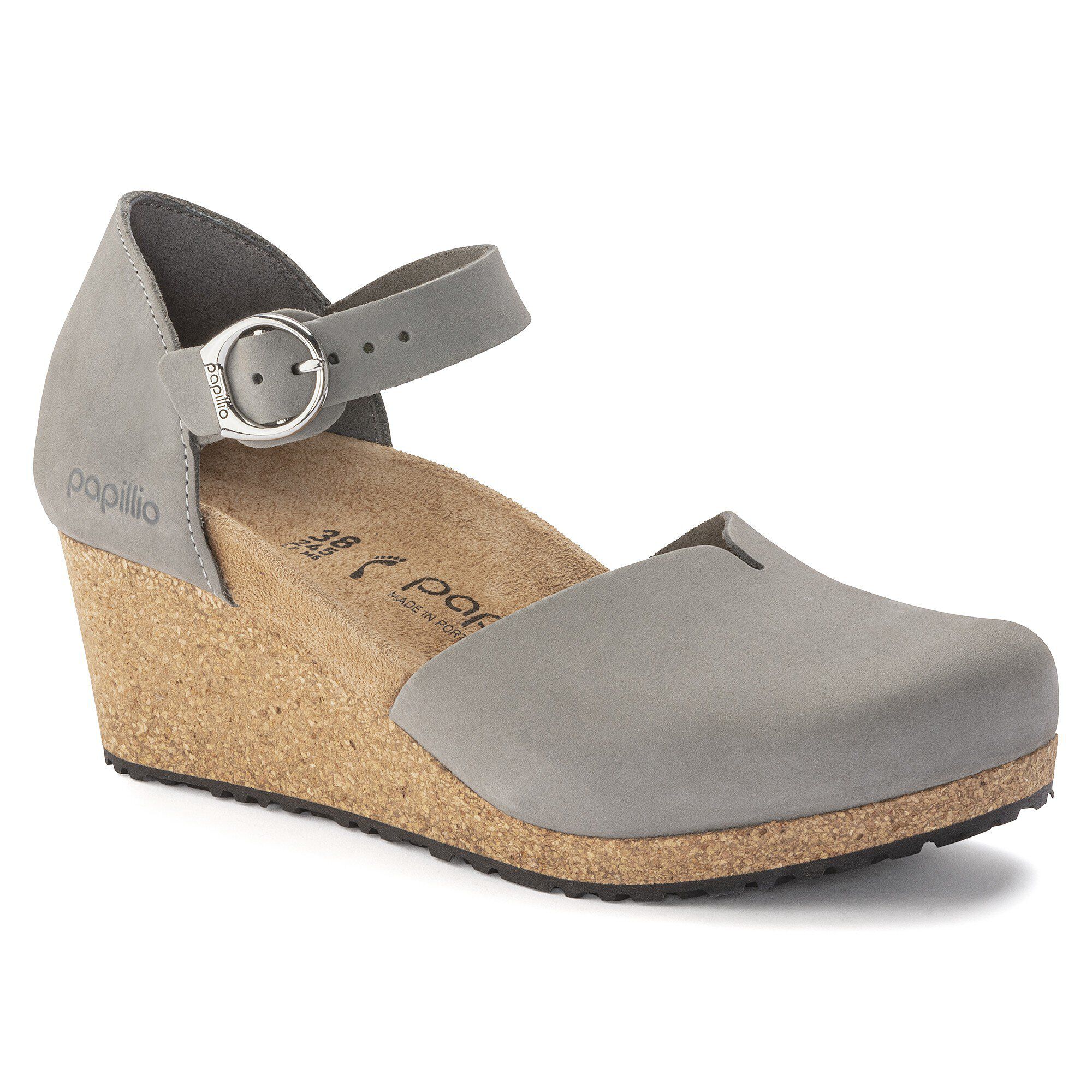 Mary Ring-Buckle Nubuck Leather
