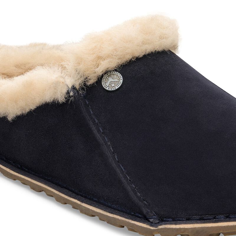 BIRKENSTOCK Zermatt Premium Shearling Suede Leather Midnight Blue City Comfort detail