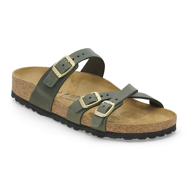 BIRKENSTOCK Franca Natural Leather Oiled Tobacco Brown Soft Footbed detail