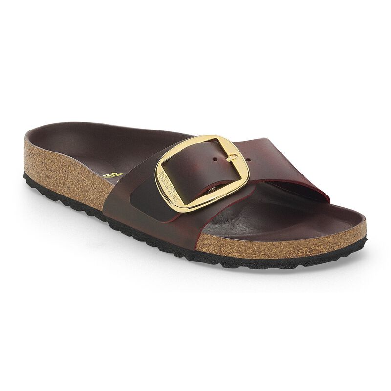 BIRKENSTOCK Madrid Big Buckle Natural Leather Oiled Black Classic Fit detail