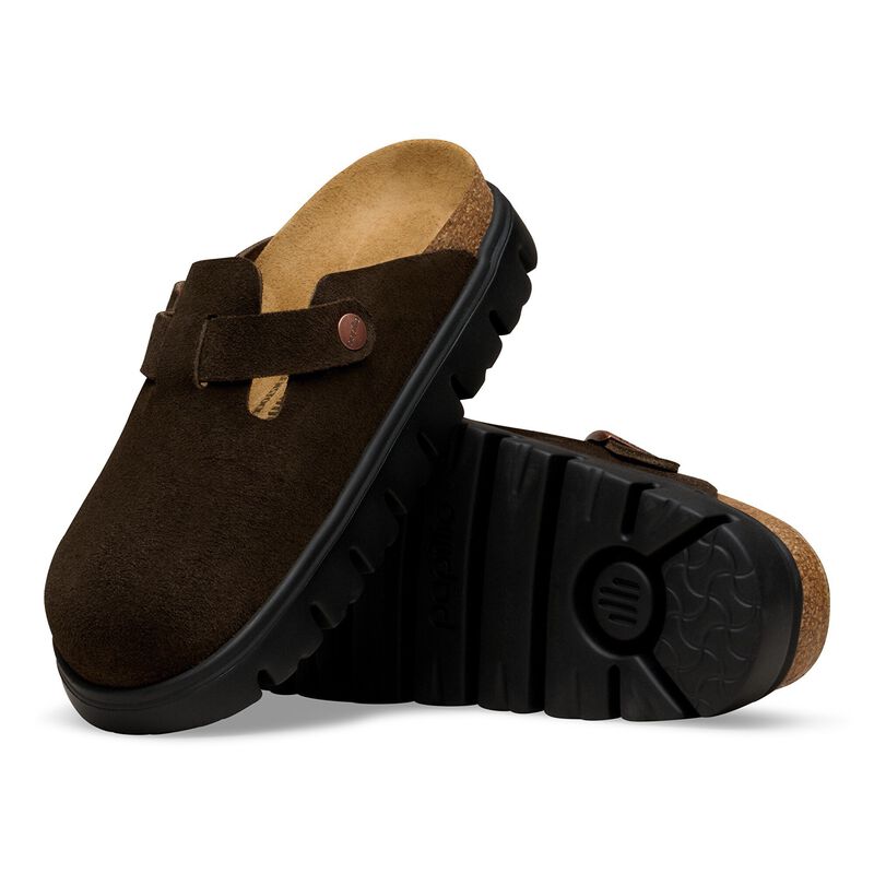 BIRKENSTOCK Boston Chunky Suede Leather Mocha Easy Walk detail