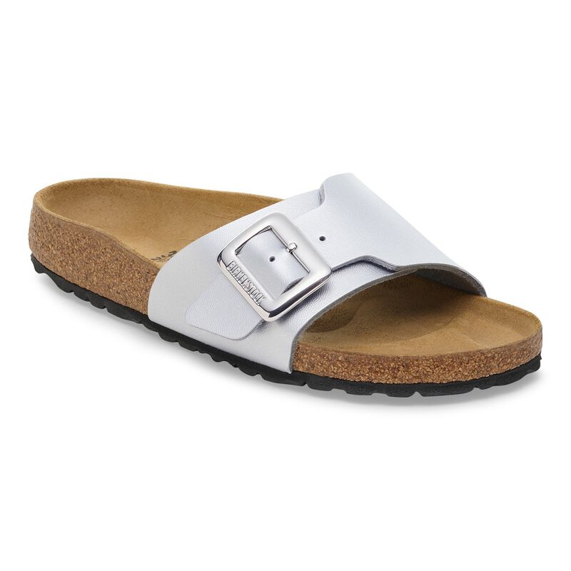 BIRKENSTOCK Catalina Cushion Buckle Birko-Flor Metallic Black Soft Footbed detail
