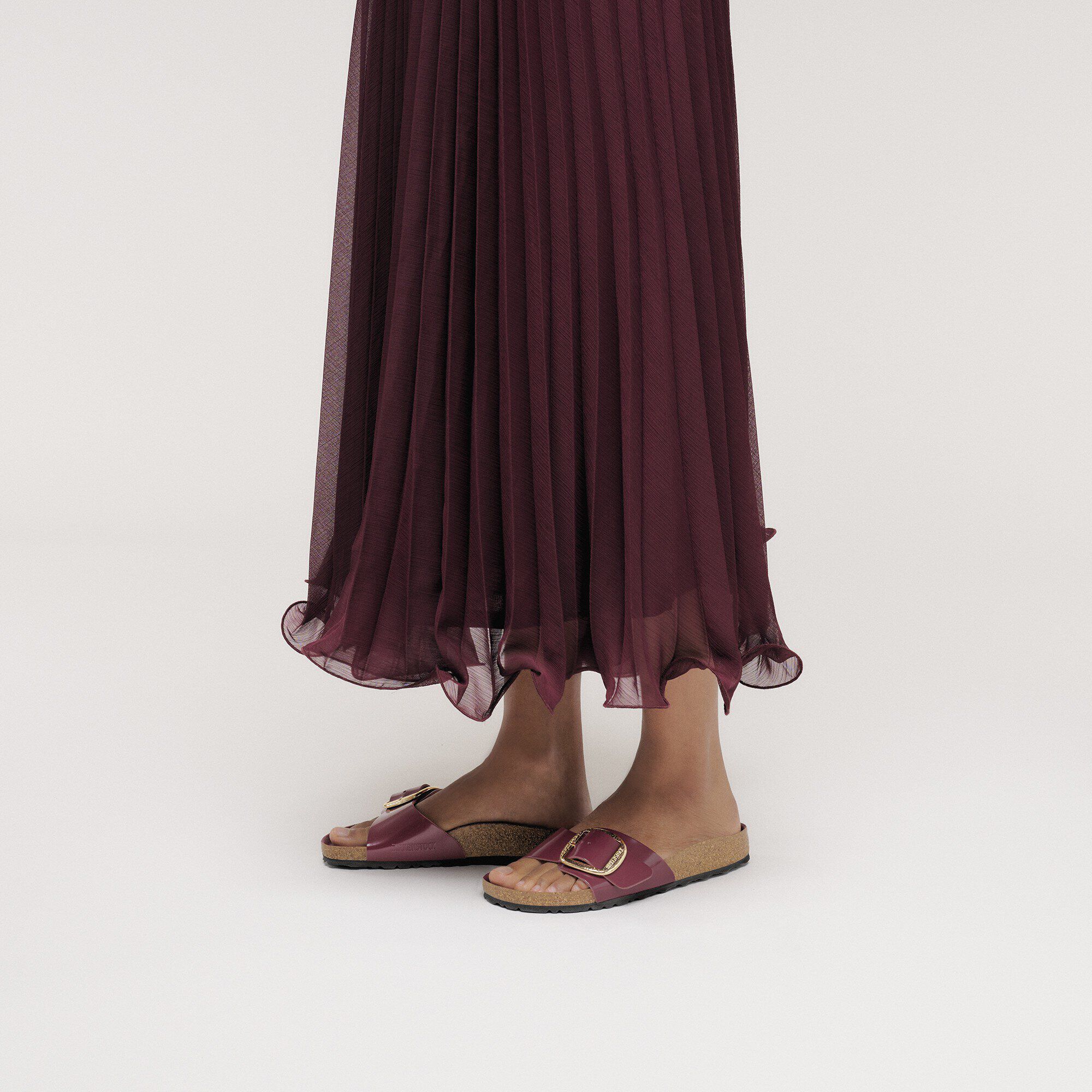 Madrid Hammered Big Buckle Cuir naturel verni