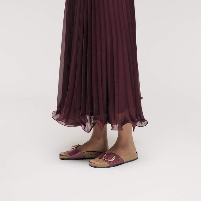 Madrid Hammered Big Buckle Natural Leather Patent