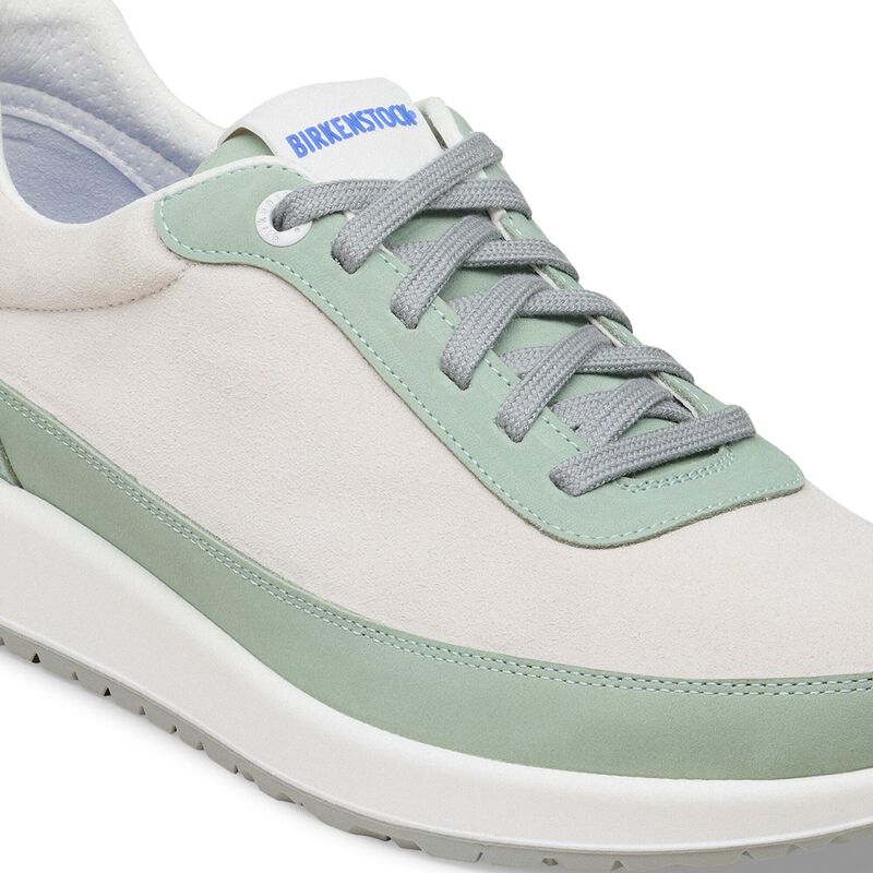 BIRKENSTOCK Honnef City Mixed Leather Pure Sage / White Lounge Fit detail