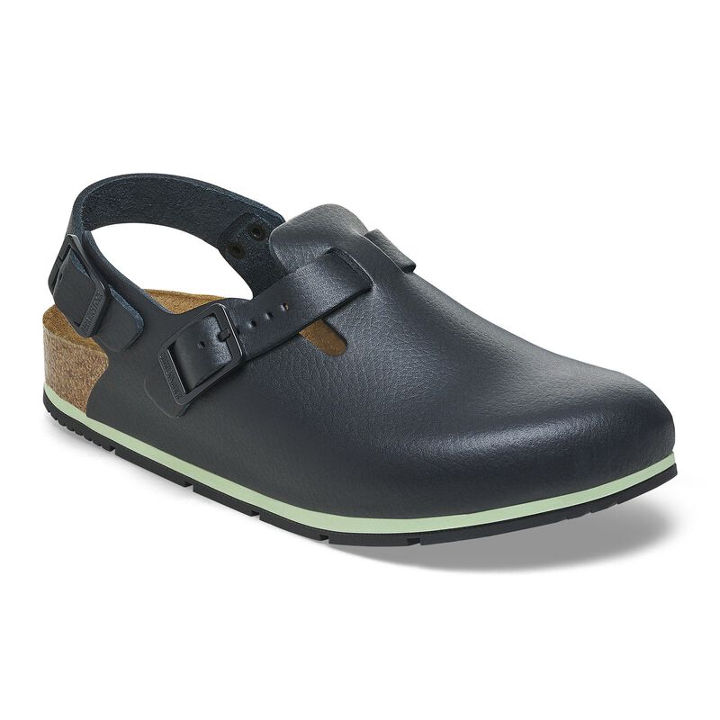 BIRKENSTOCK Tokio PRO Natural Leather Coated Gun Metal Trail Easy detail