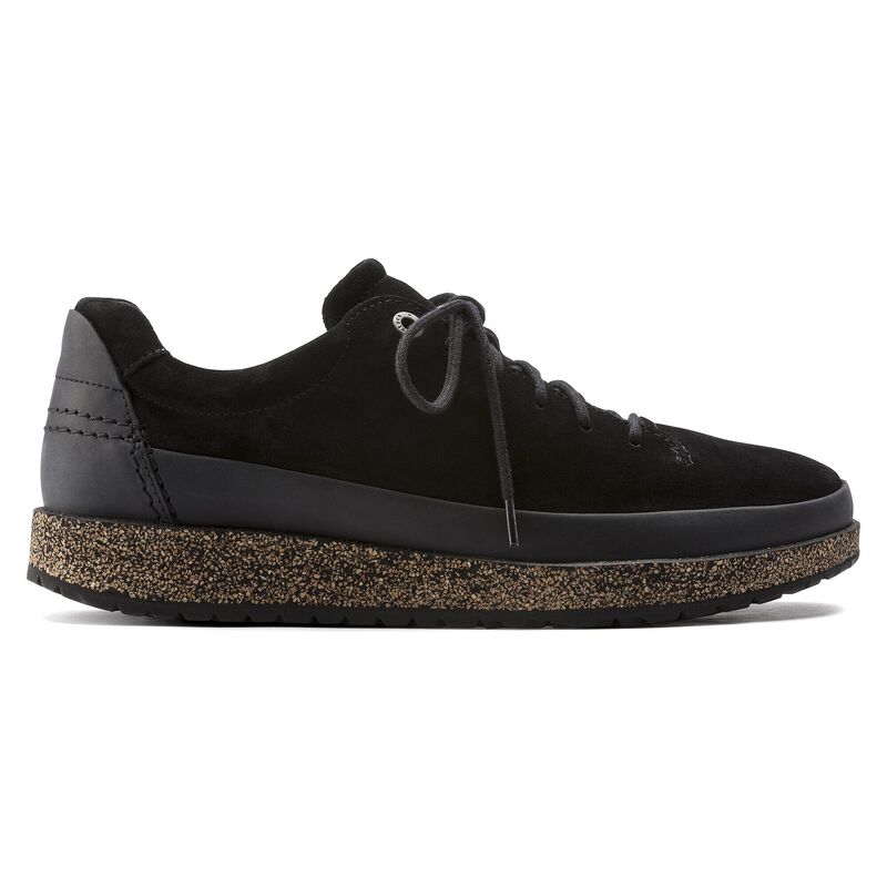BIRKENSTOCK Honnef Low Suede Leather Black Soft Footbed detail