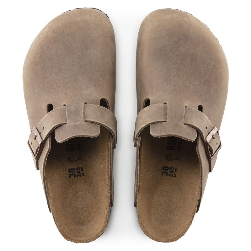 BIRKENSTOCK Boston Natural Leather Oiled Tobacco Brown Trail Easy detail
