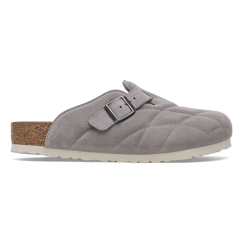 BIRKENSTOCK Boston Quilted Suede Leather Stone Coin City Comfort detail