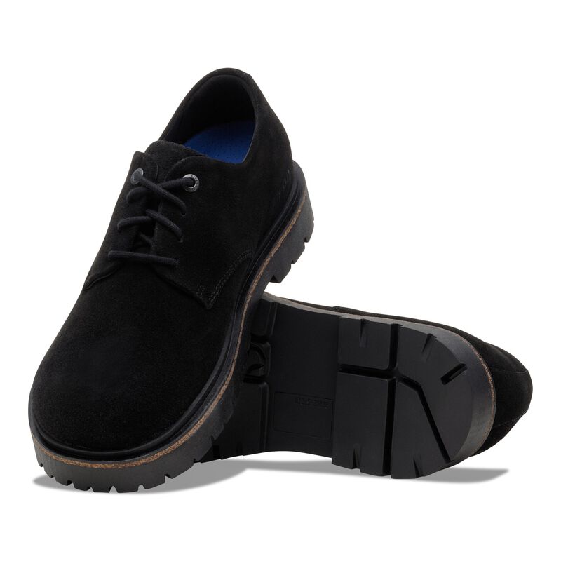 BIRKENSTOCK Highwood Lace Low Suede Leather Black City Comfort detail
