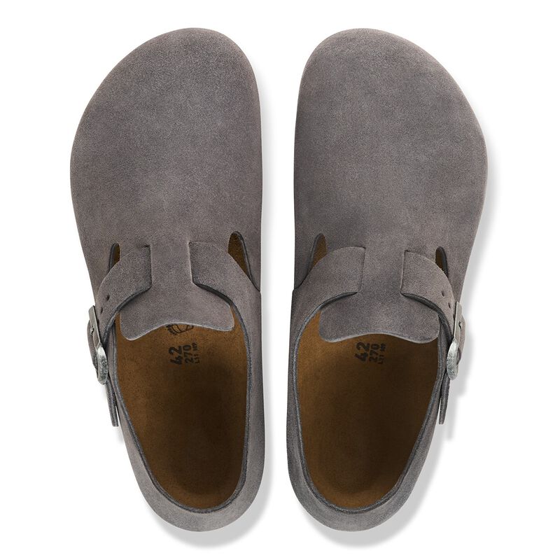 BIRKENSTOCK London Suede Leather Charcoal City Comfort detail