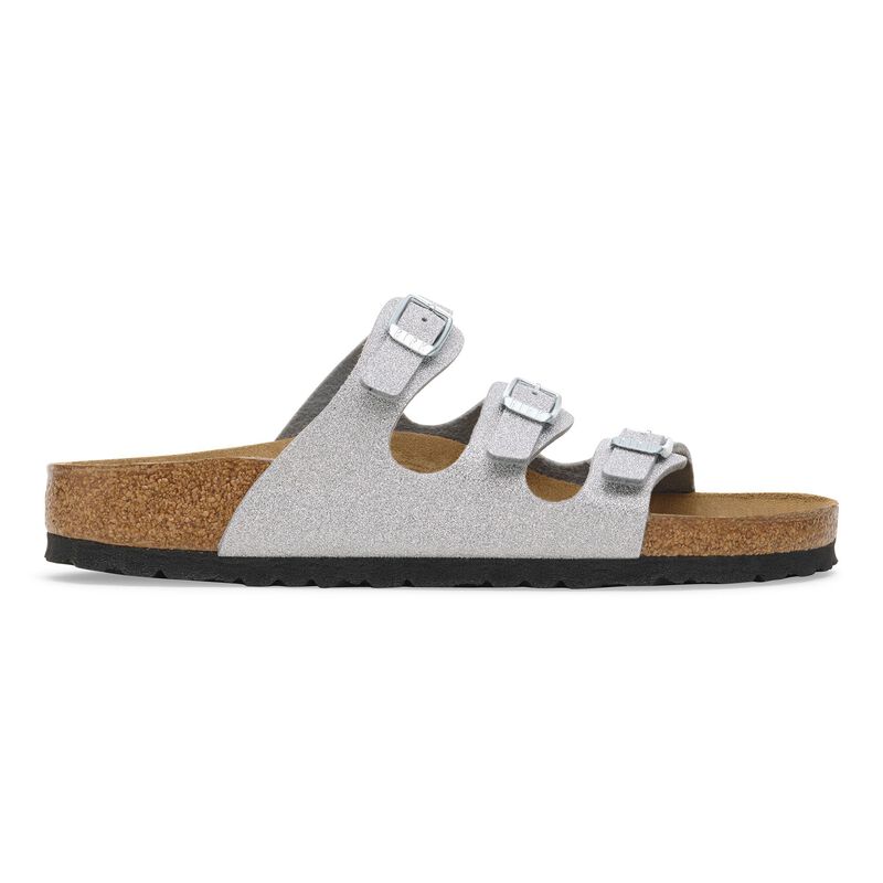 BIRKENSTOCK Florida Birko-Flor Shiny Glitter Silver Trail Easy detail