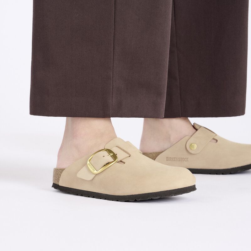 BIRKENSTOCK Boston Big Buckle Nubuck Leather Sandcastle Walk Edit detail