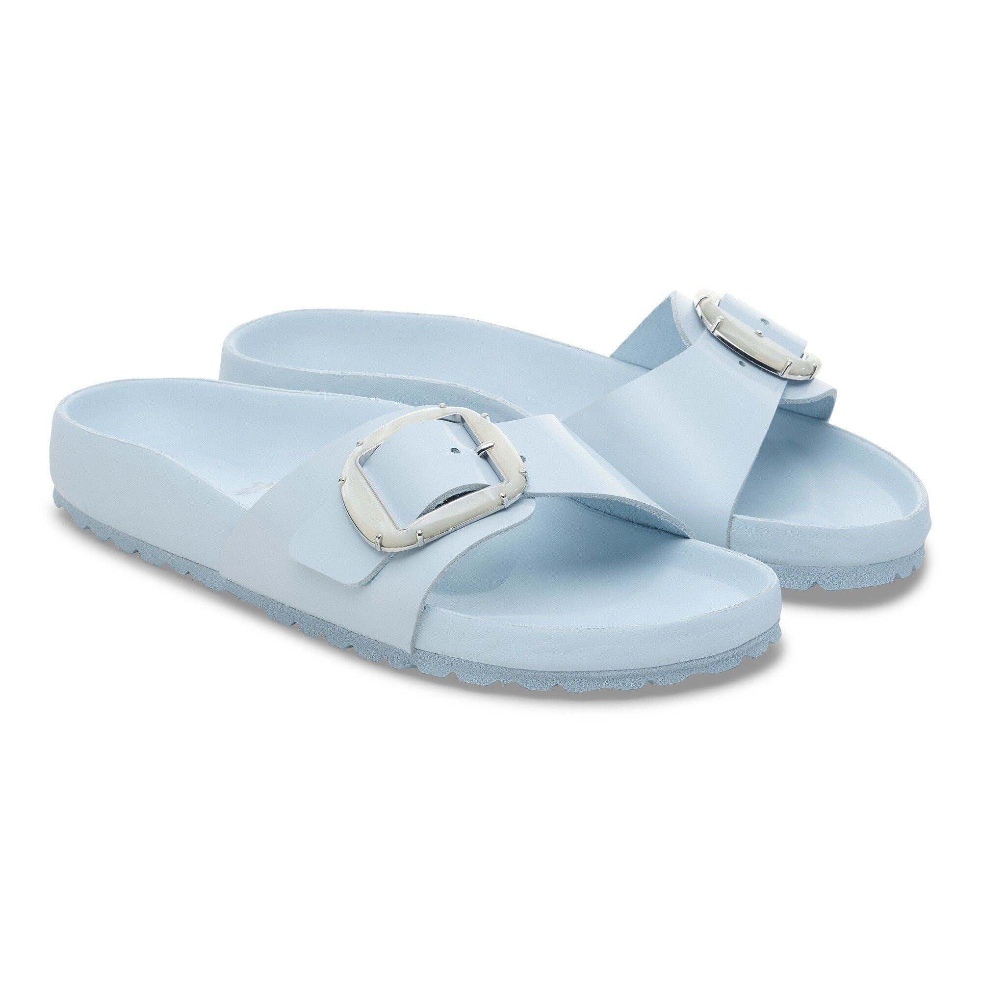 Madrid Big Buckle Pearl Natural Leather Patent