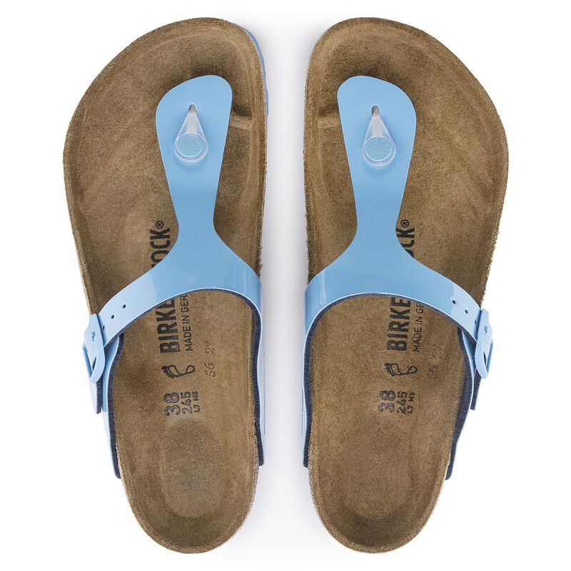 BIRKENSTOCK Gizeh Birko-Flor Patent Patent Sky Blue City Comfort detail