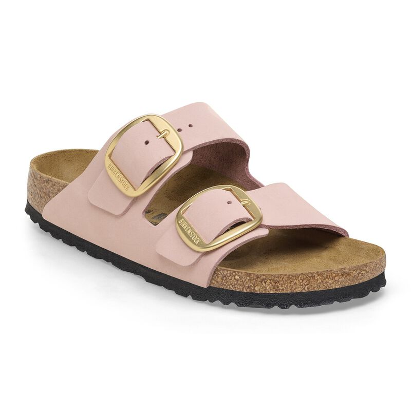 BIRKENSTOCK Arizona Big Buckle Nubuck Leather Soft Pink Soft Sole detail