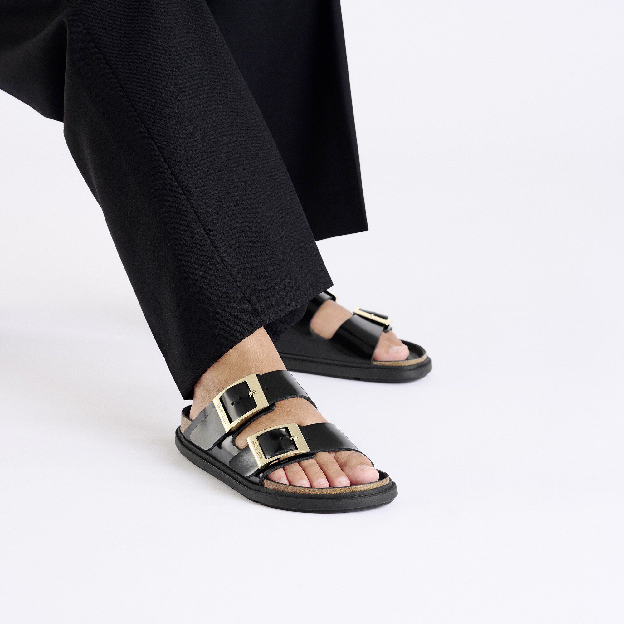 【美品】BIRKENSTOCK ビルケン　アリゾナ Droplet Buckle Arizona Droplet Buckle Natural Leather Patent in Color High