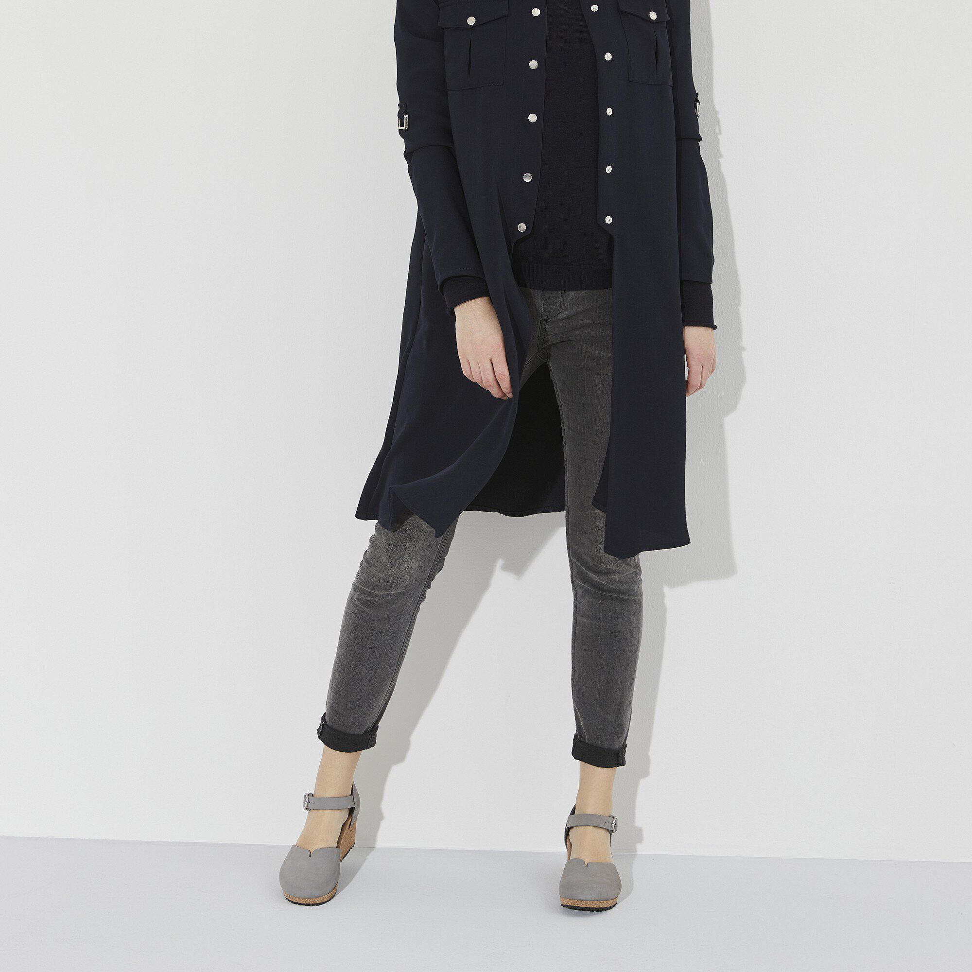 Mary Ring-Buckle Nubuck Leather