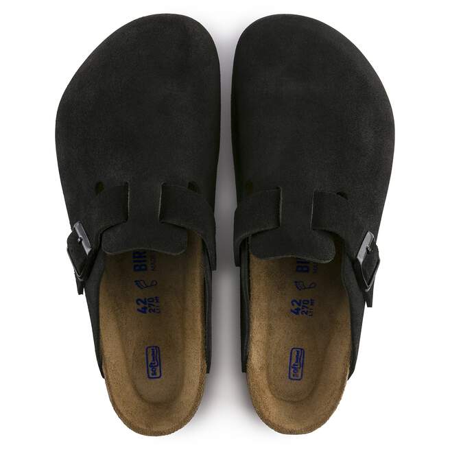 Boston Soft Footbed Suede Leather Black