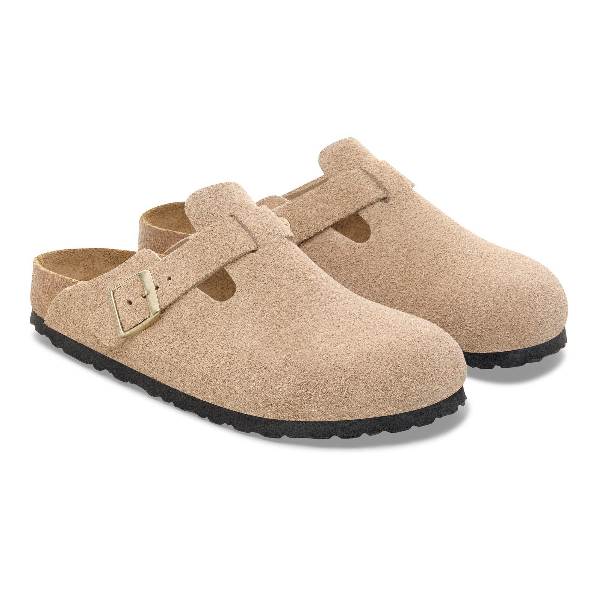 Boston Suede Leather in Color Sandcastle | BIRKENSTOCK US