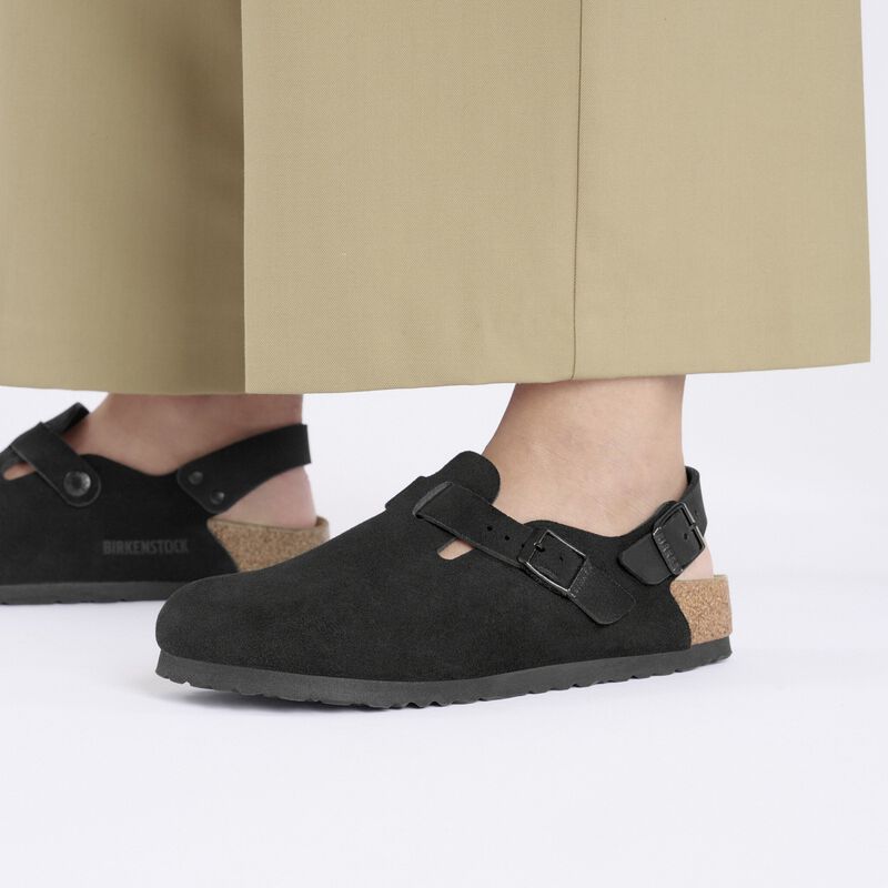 BIRKENSTOCK Tokio Suede Leather Black Easy Walk detail