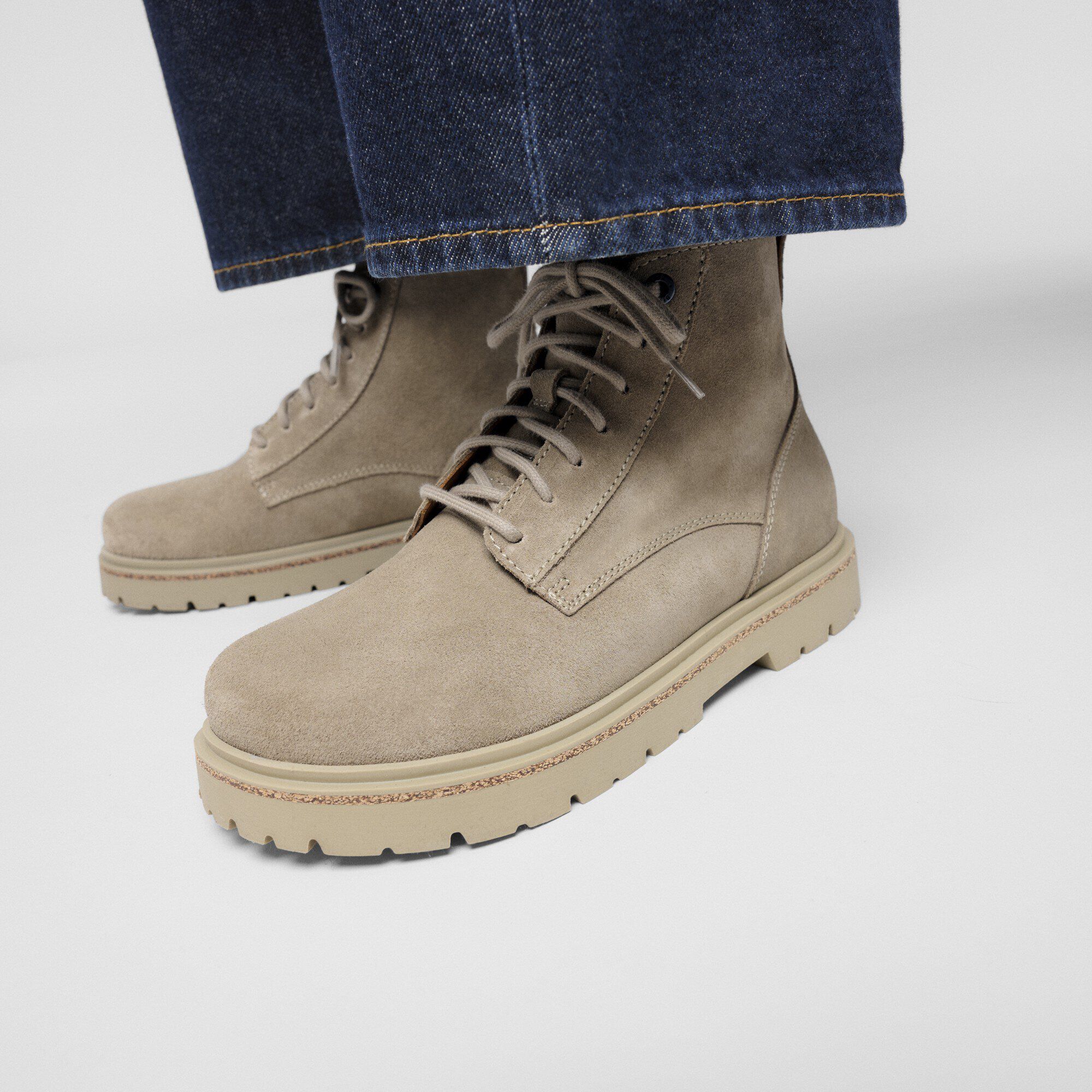 Highwood Lace Mid Women Suede Leather Close-up with a female model