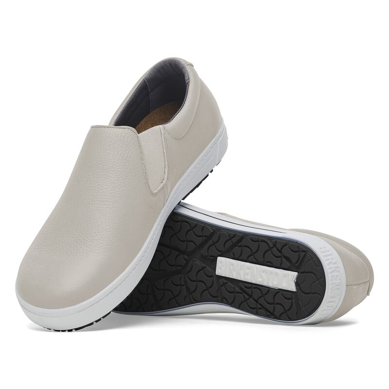 BIRKENSTOCK QO 400 Natural Leather Gray Daily Comfort detail