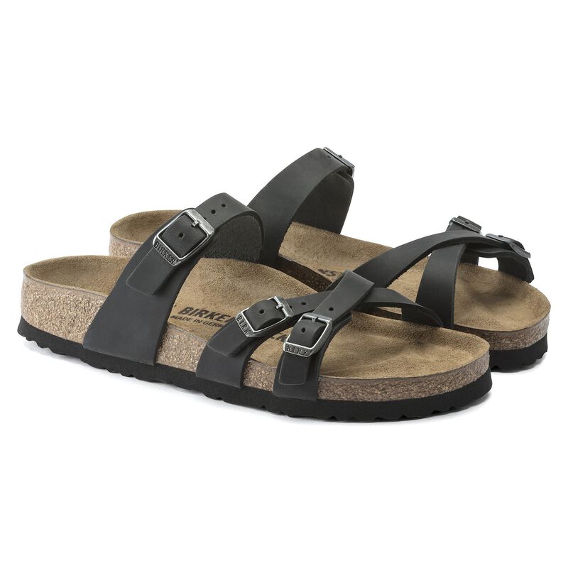 BIRKENSTOCK Franca Natural Leather Oiled Black Soft Sole detail