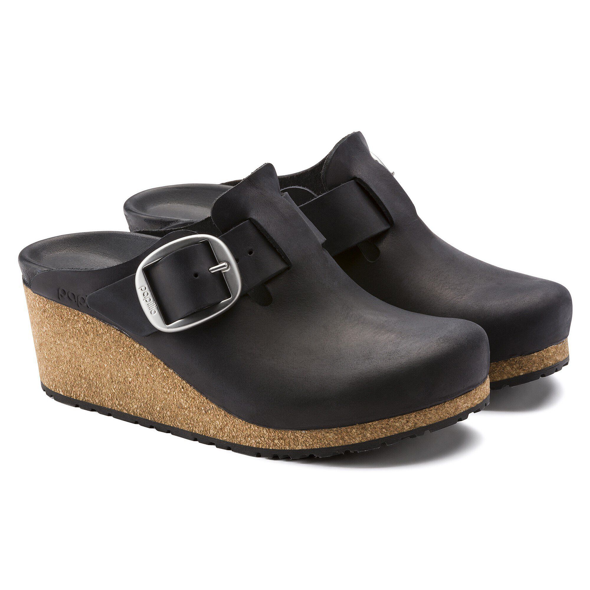 Fanny Big Buckle Oiled Leather - shown as a pair