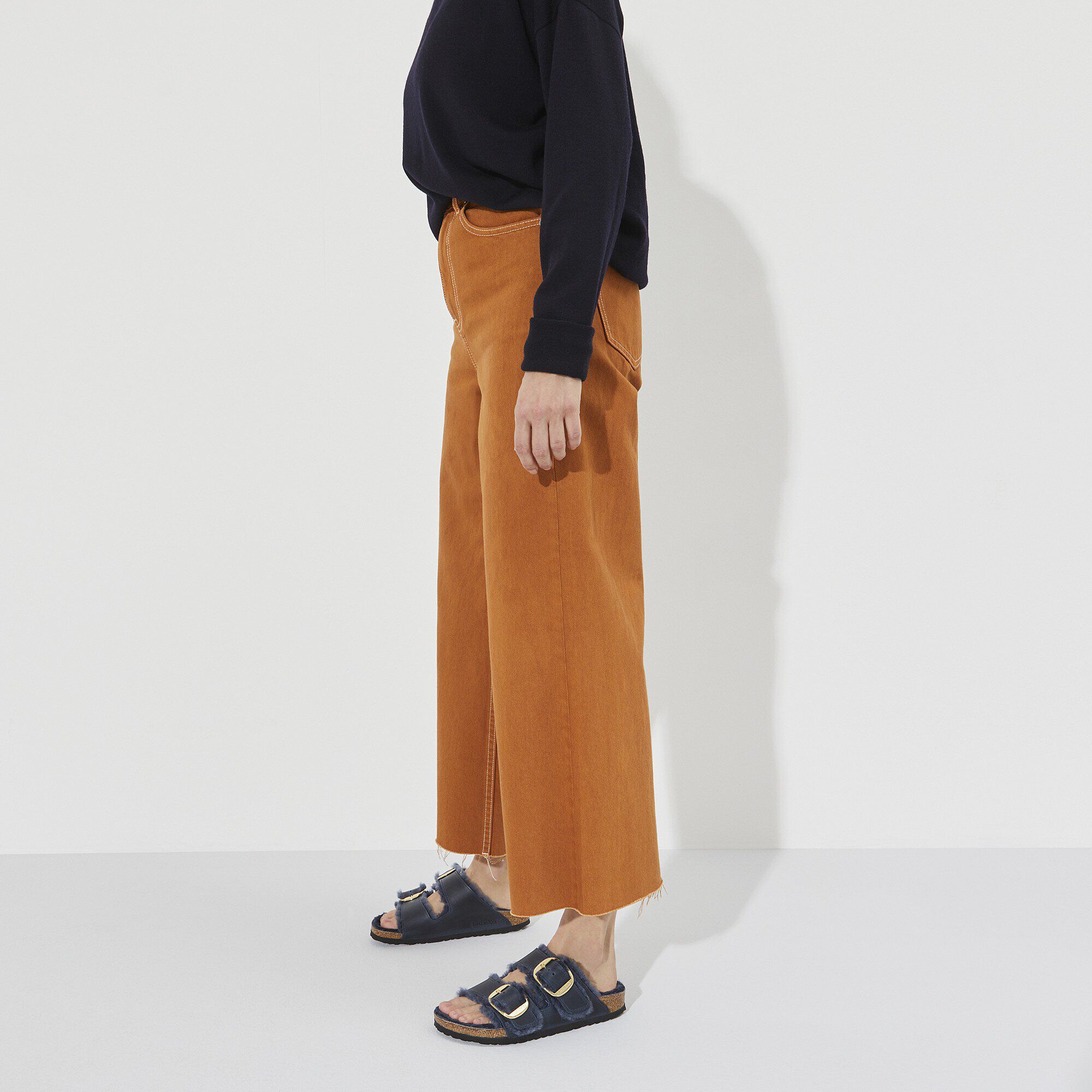 Arizona Big Buckle Shearling Oiled Leather