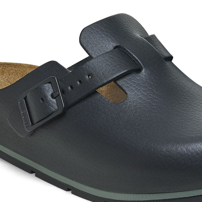 BIRKENSTOCK Boston Pro Natural Leather Black Trail Easy detail