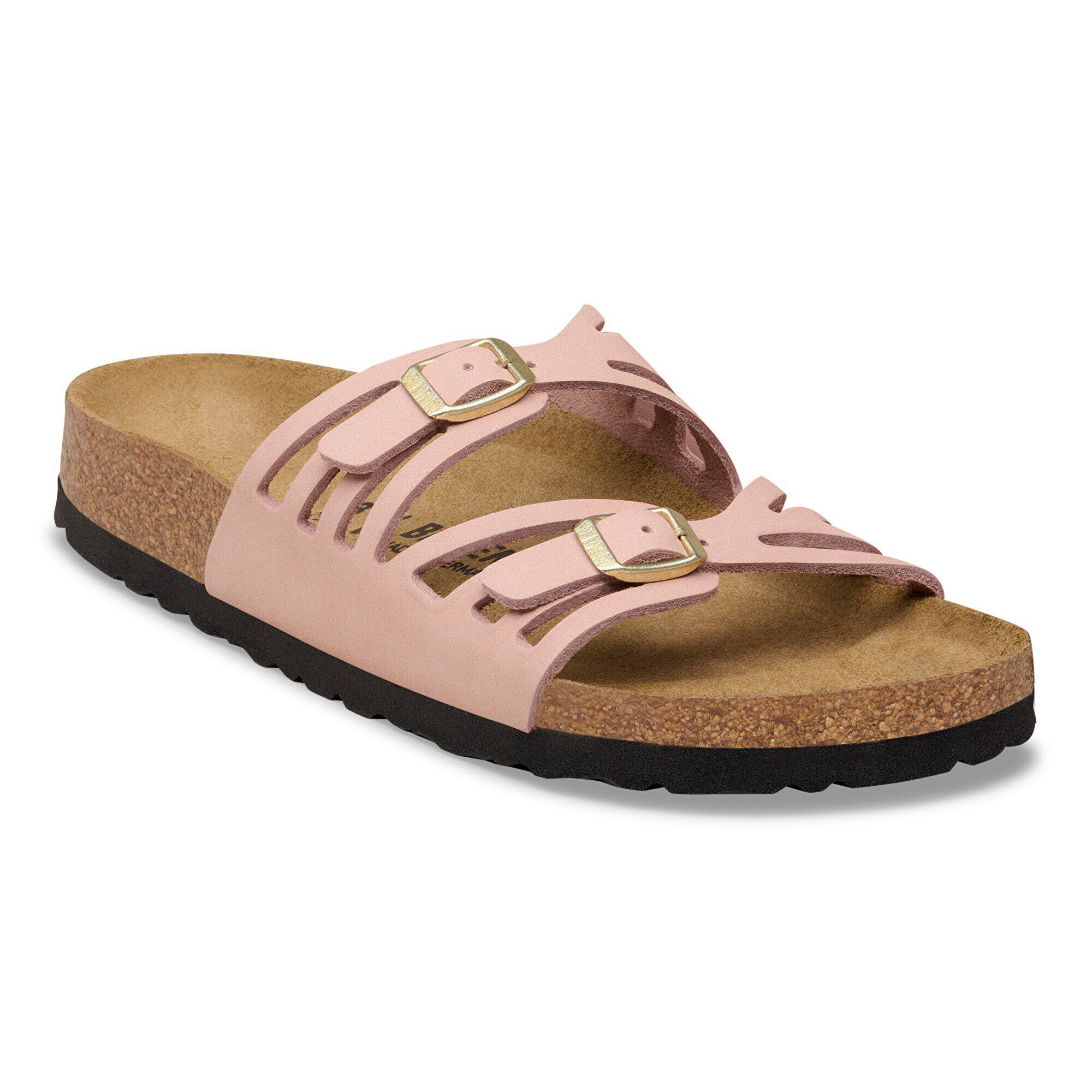 BIRKENSTOCK Granada Nubuck Leather Sandcastle Two-Strap Sandals