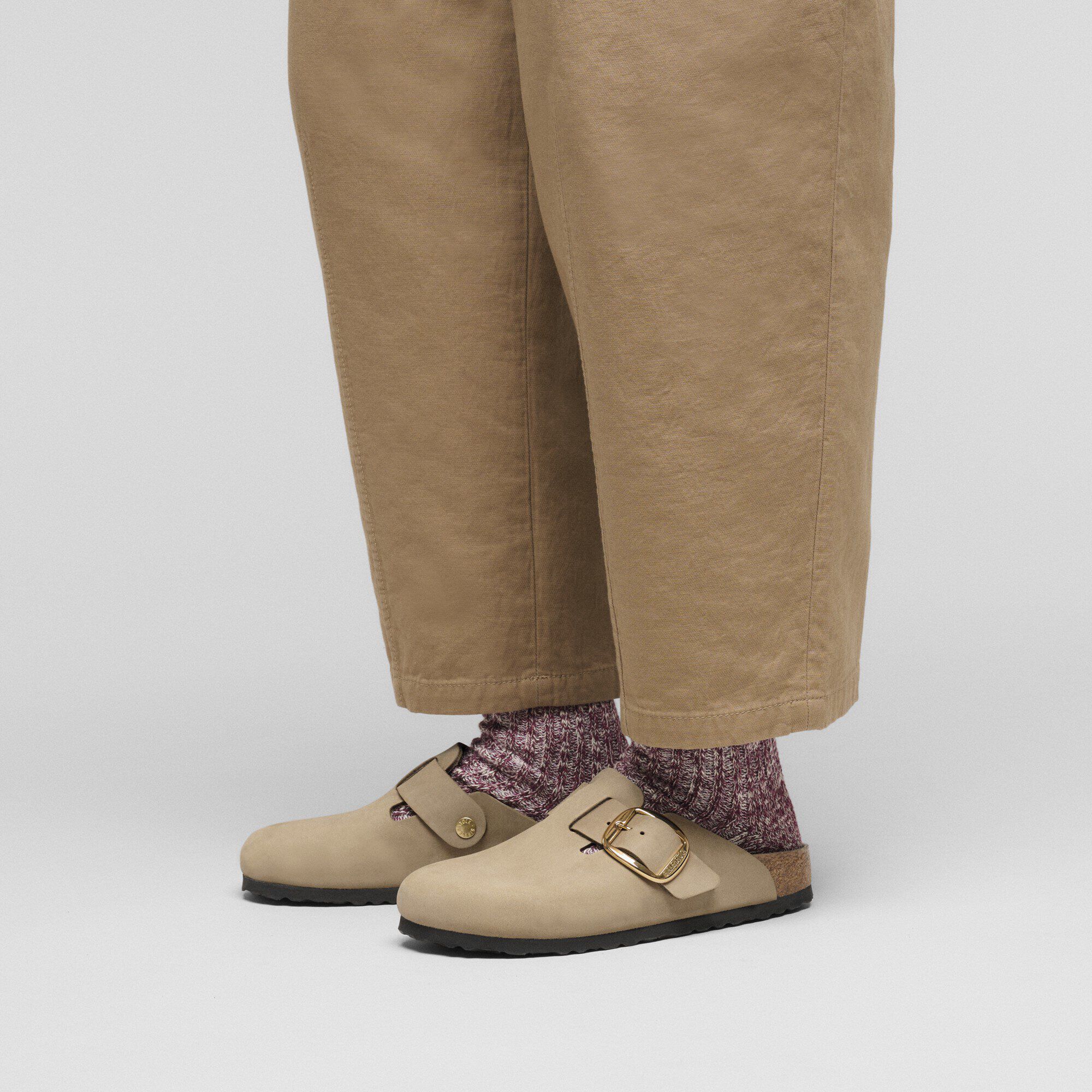 Birkenstock Boston コルクブラウン 39 Boston Big Buckle Oiled Leather in Color Tobacco Brown