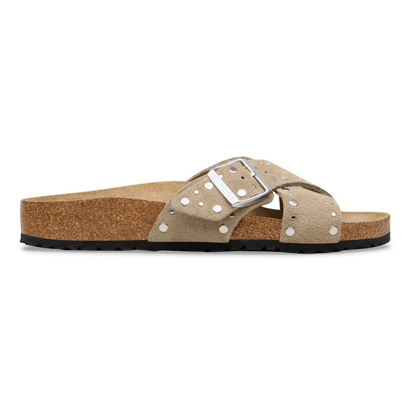 BIRKENSTOCK Siena Rivet Suede Leather Taupe Classic Fit detail