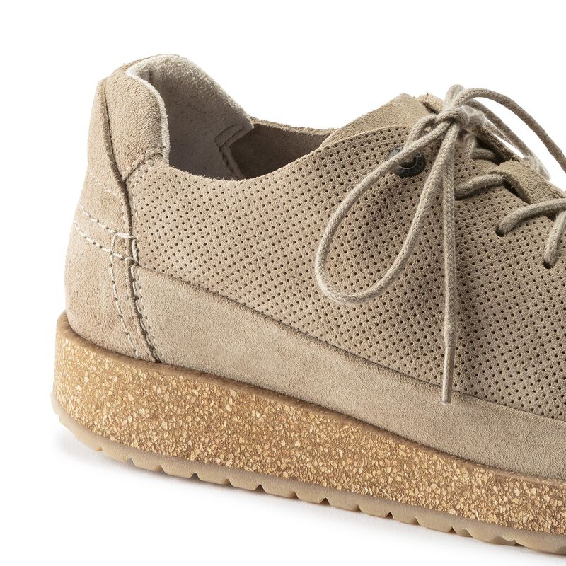 BIRKENSTOCK Honnef Light Suede Leather Sandcastle Lounge Fit detail