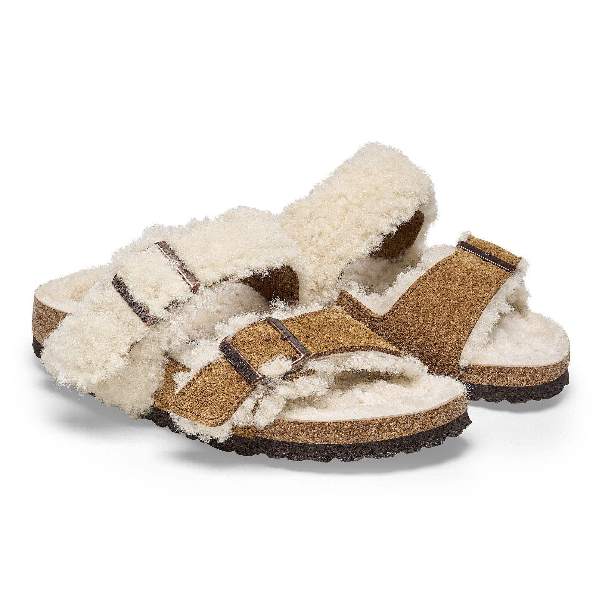 Arizona Teddy Split Suede Leather-Shearling in Color Mink