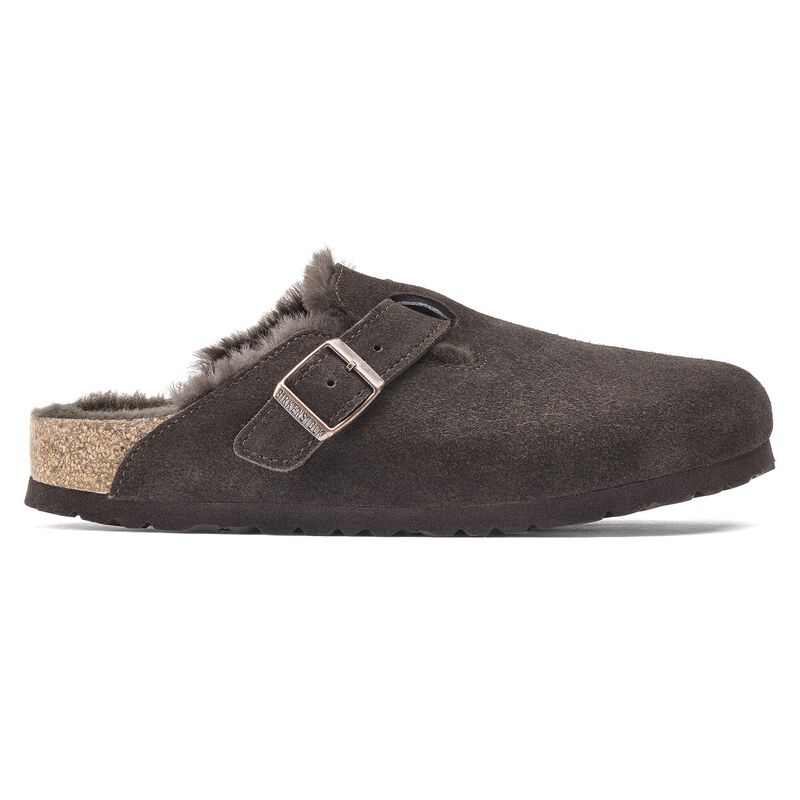 BIRKENSTOCK Boston Shearling Suede Leather Mocha Classic Fit detail