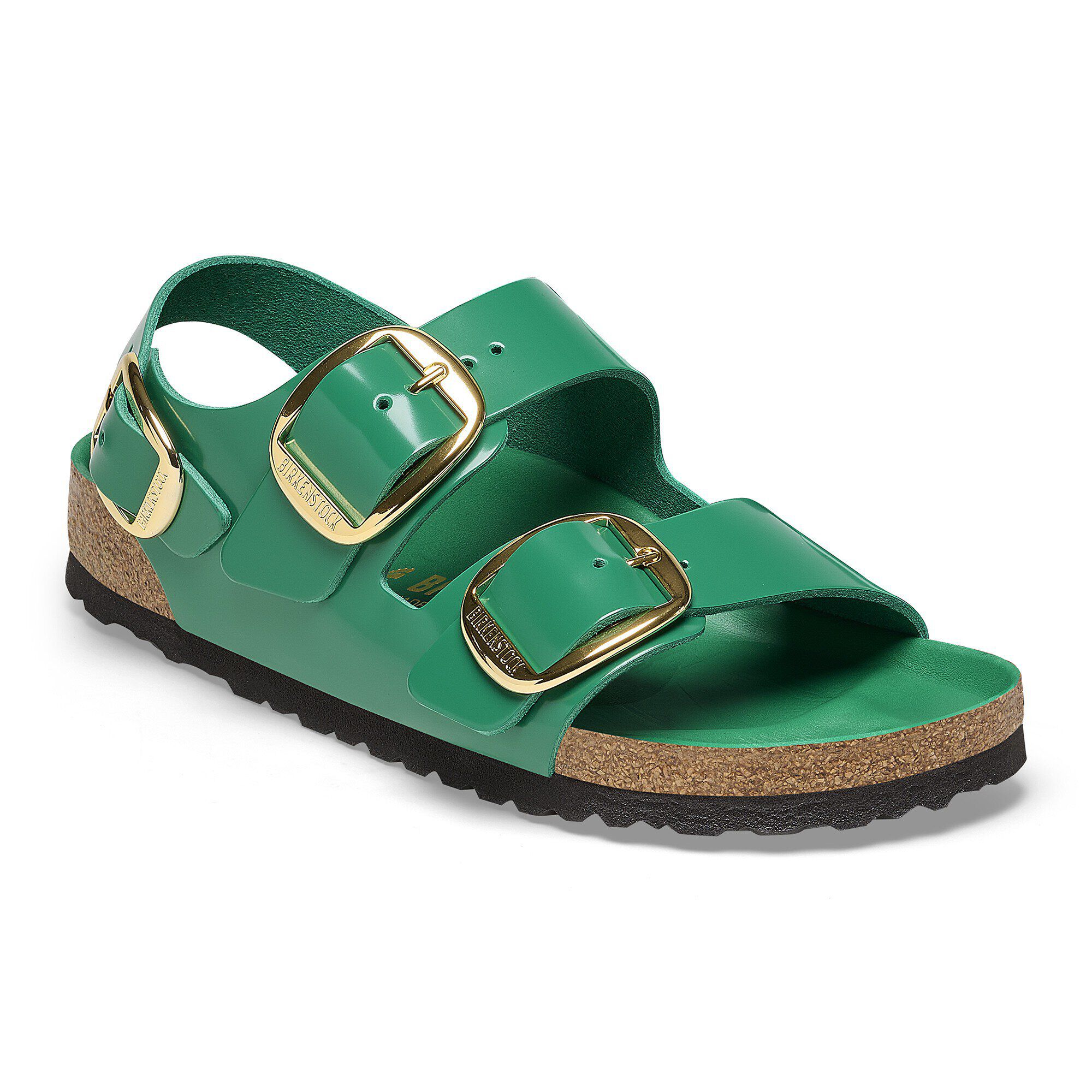 Milano Big Buckle Natural Leather Patent in Color High Shine
